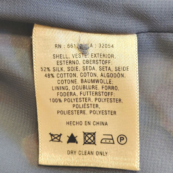 Anthropologie Maeve Floral Mini Dress Silk Blend Peony Print Blue Party Summer 4 - Picture 15 of 16